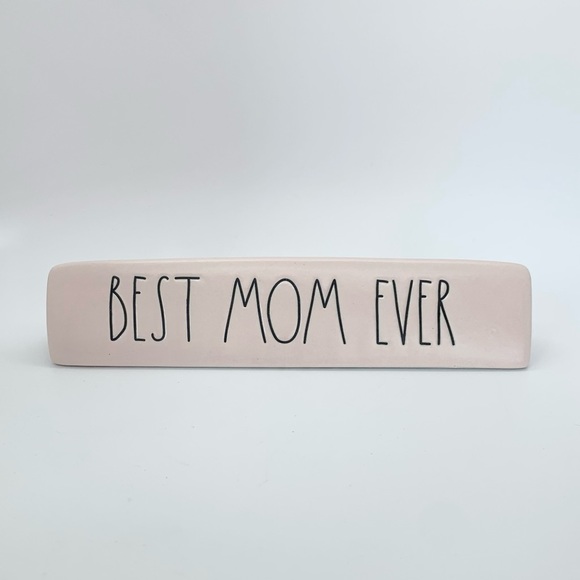 NWT Rae Dunn Best Mom Ever Sign Desk Plaque Farmhouse Decor - Picture 1 of 2